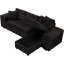 Canapé d'angle réversible moderne avec fonction couchage, méridienne de rangement et 2 poufs, gris anthracite, forme en L, rangement, design