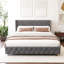 Velvet Upholstered Bed With Slatted Frame And Headboard Button And Rivet Upholstery-8151819-32036069