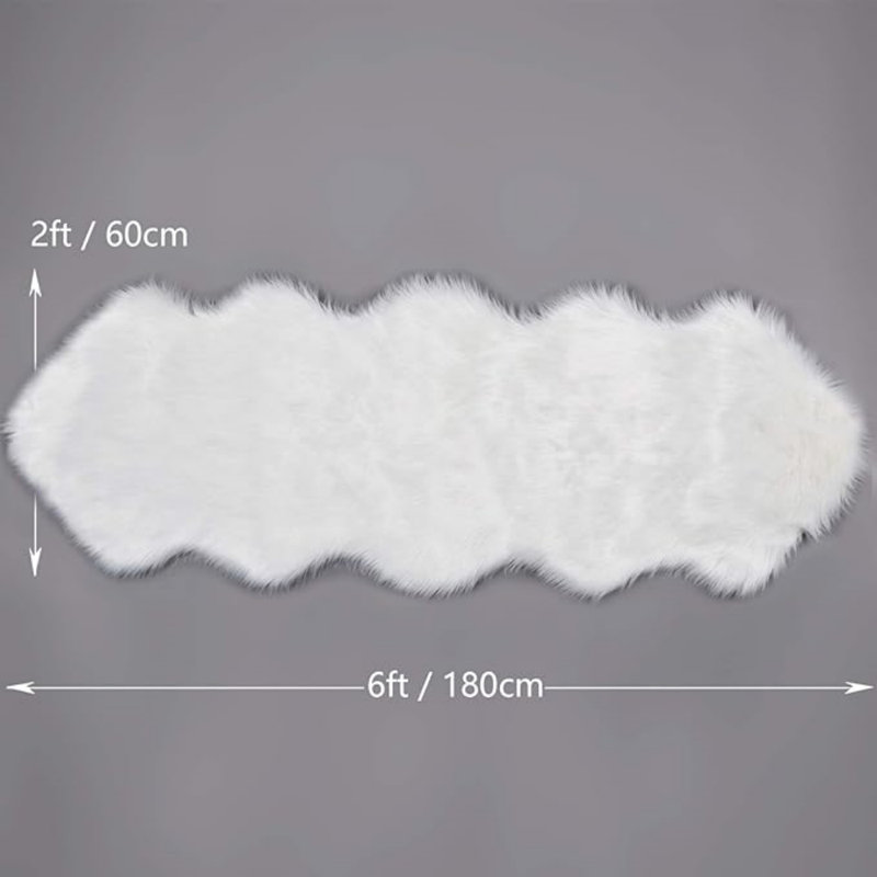 Bromarg Sheepskin Faux Area Rug, Sofa Cushion, Chair Cover Seat Pad,Super Soft Luxurious Plain Shaggy For Home