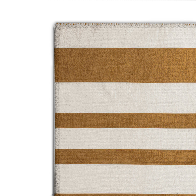 Tapis intérieur / extérieur gris HorizontalStripes, Rectangulaire 8 pi x 10 pi