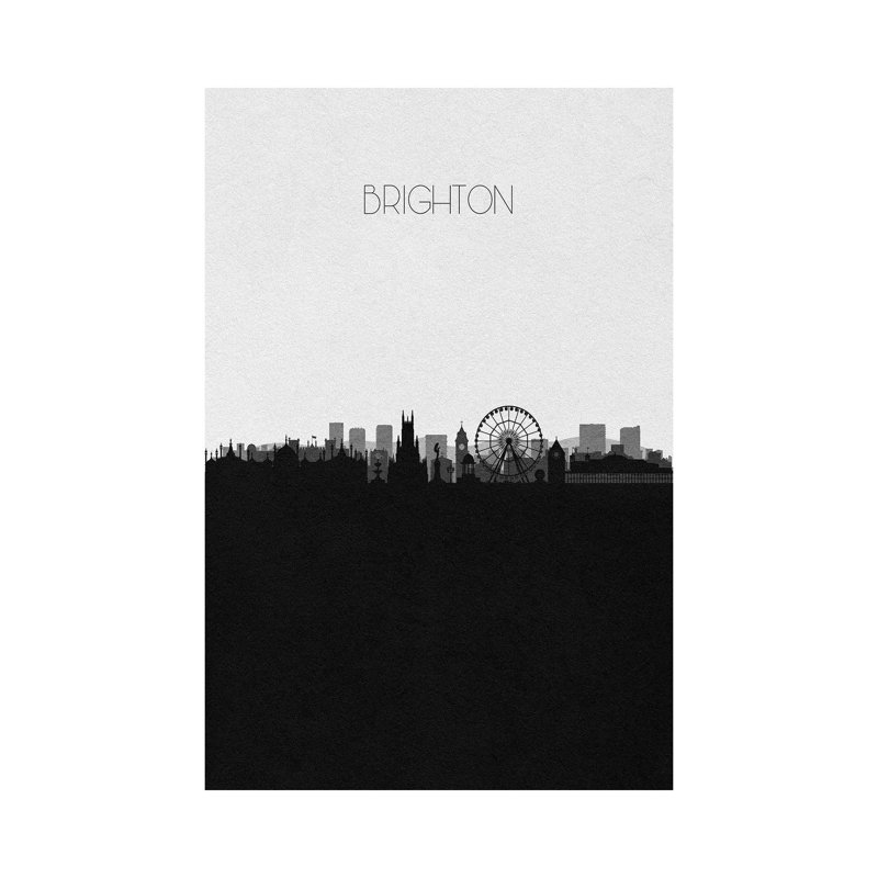 Brighton, United Kingdom City Skyline by Ayse Deniz Akerman - Print on Canvas, 30.48 cm H x 45.72 cm W, Wrapped Canvas