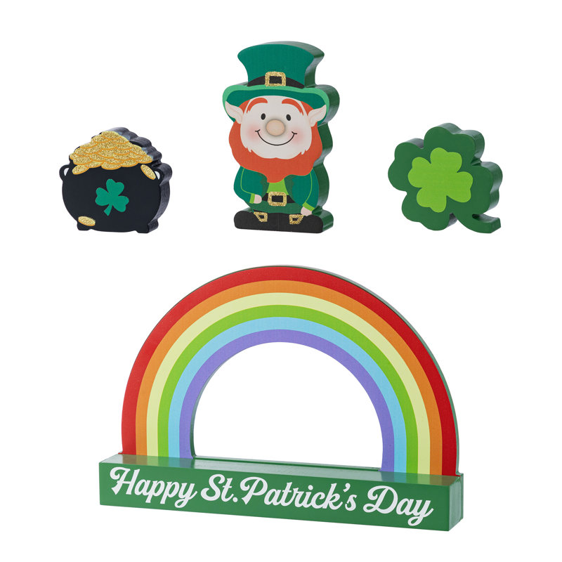 12"L St. Patrick's Wooden Table Block