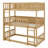 Twin-Sized Three-Tier Rubber Wood Bunk Bed, Fully Equipped With Ladders And Guardrails-478907406