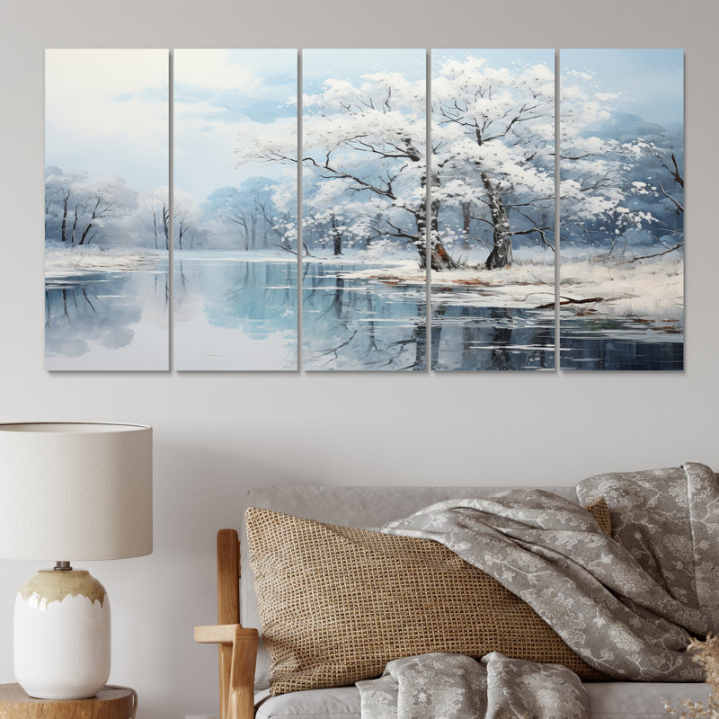Winter Country Charm Landscape V - Impression sur toile de paysages - 5 panneaux égaux