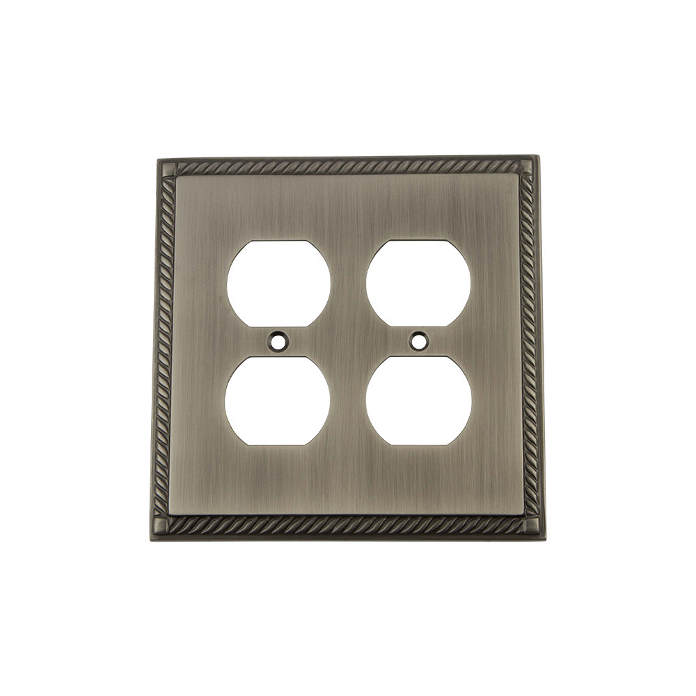 Rope 2-Gang Duplex Outlet Wall Plate Nostalgic Warehouse 