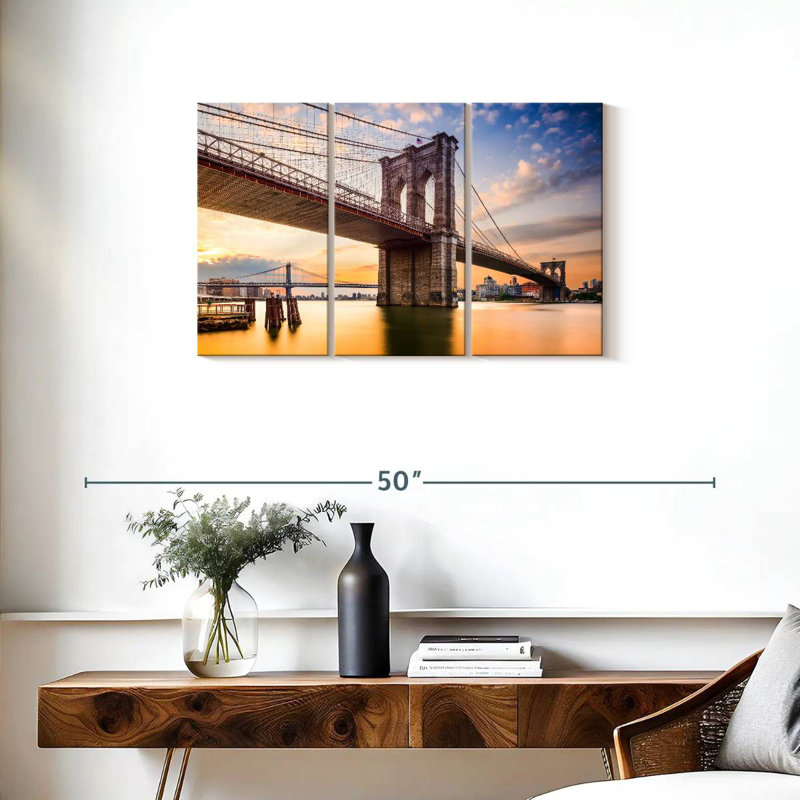Lilie NY East River Bridge, 20" H x 33" W