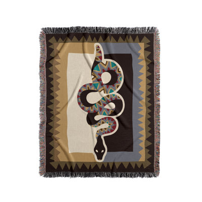 Kotu Snake Cotton Blend Blanket Throw
