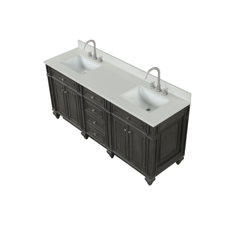 Ensemble de meuble-lavabo double 72 po Freixa Winston, Gris