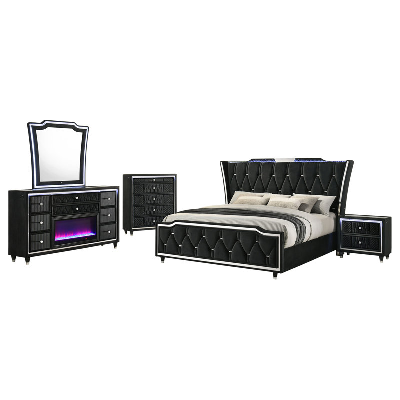 Schum 5-Piece Queen Bedroom Set Black, Queen