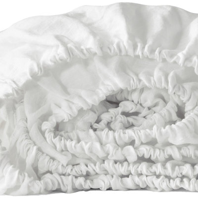 Drap-housse en lin ivoire