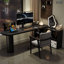 Bureau noir en bois massif en forme de L-108803824-108803828