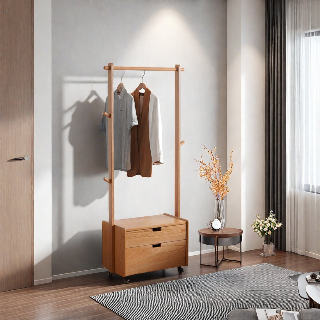 PPEDKS Movable Coat Rack with Storage | Wayfair