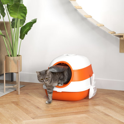 Plastic Litter Box Enclosure with Scoop