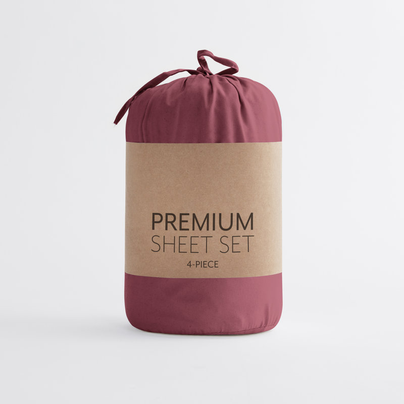 Burgundy Twin XL Deep Pocket Microfiber Sheet Set