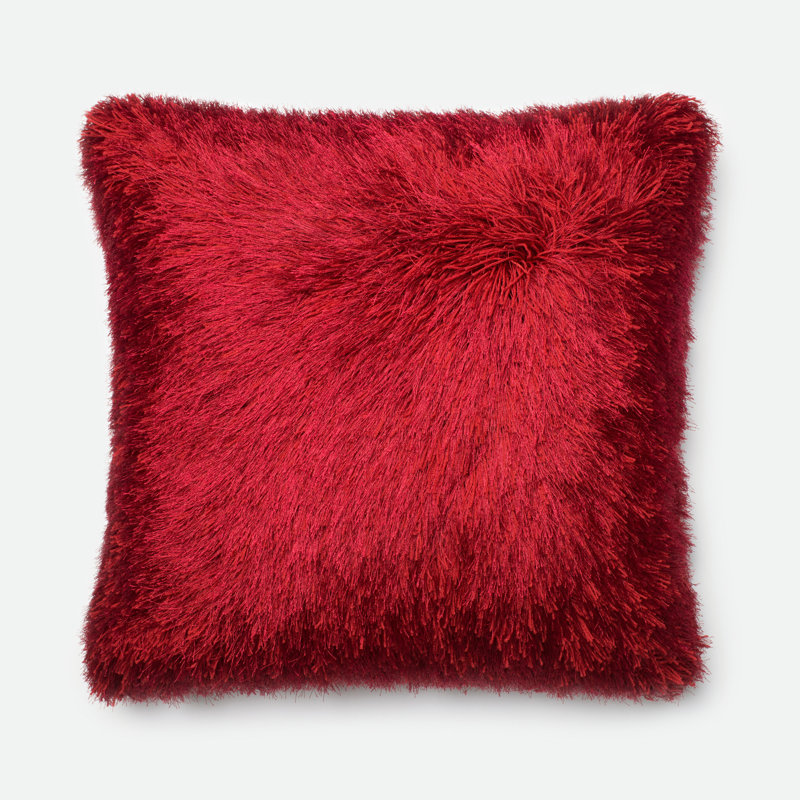 Reversible Throw Pillow, Red, Polyester/Polyfill