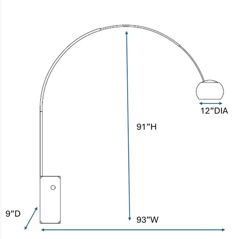Lampe sur pied arquée 66 po Rosselyn