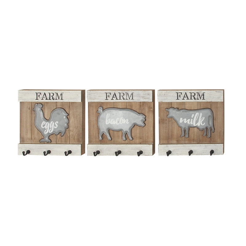 Ensemble de décoration murale barnyard animal 3 pièces campagne Charie