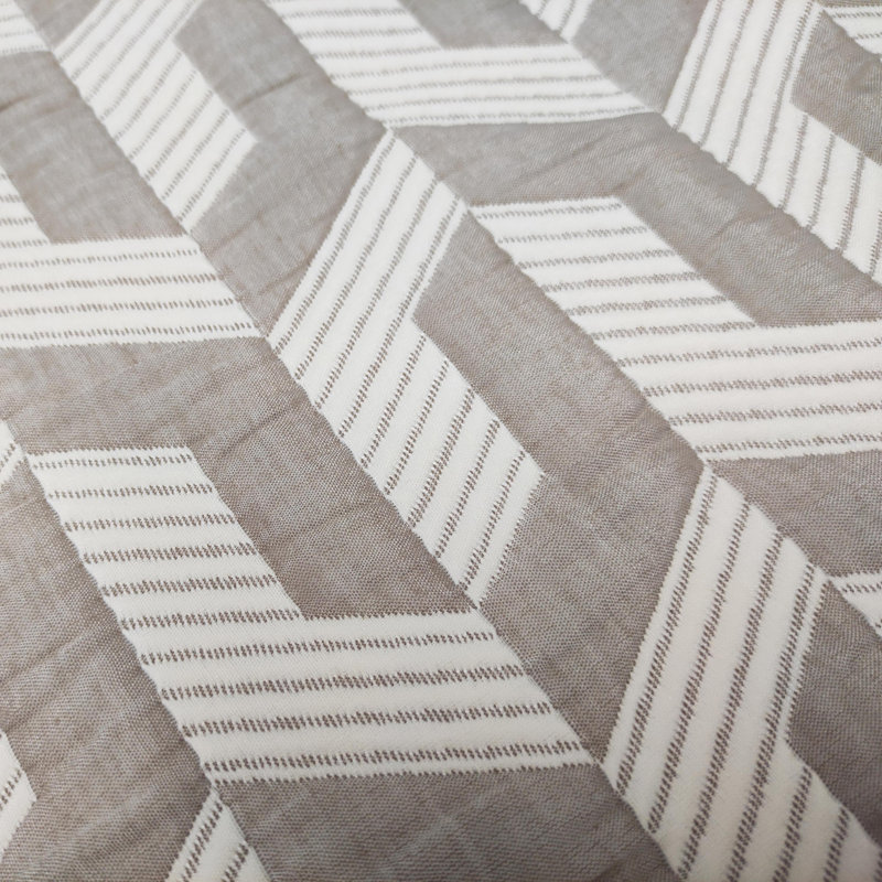 Taupe Twin Reversible Woven Matelasse Quilt Set