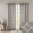 Fretwork Print Grommet Top Window Curtain Panel With Geometric Design And Light-Filtering Texture-534900649-534900631