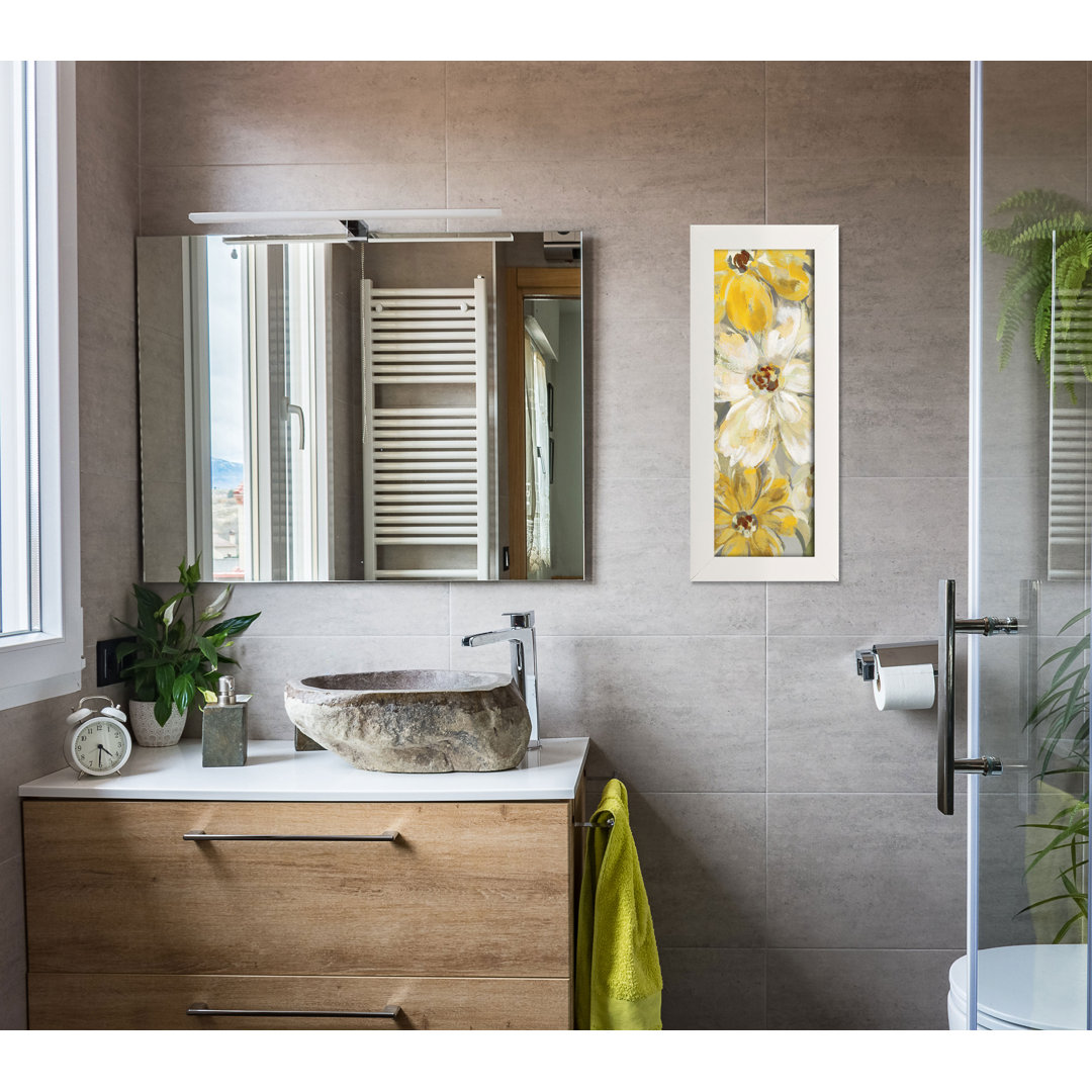 " Scattered Spring Petals Yellow Gray Panel " by Silvia Vassileva Winston Porter 