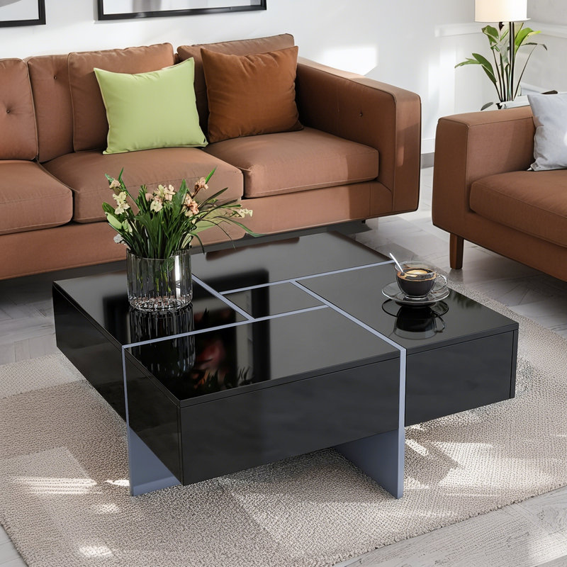 Gwendalin Single Coffee Table, Black, Dark Blue