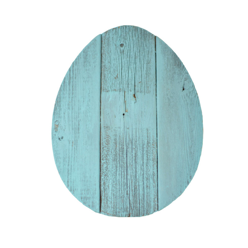 Grand œuf en bois Crumity, Turquoise