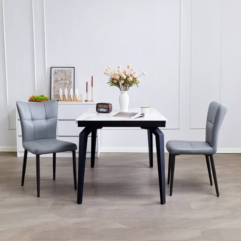 Ensemble de 2 chaises de salle à manger, Gris clair