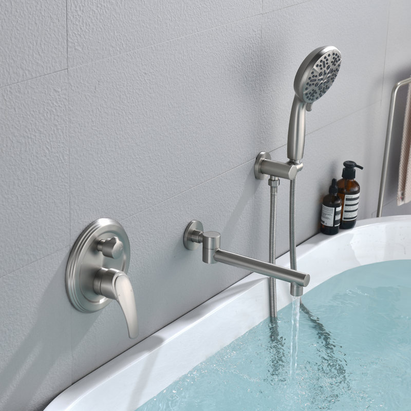 2 Function Shower System with Handheld Shower and Tub Spout, Brushed Nickel