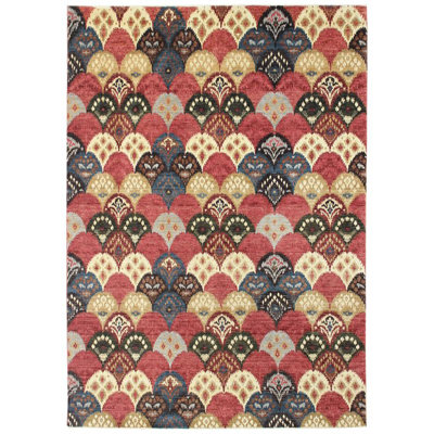 Ottoman Hand Woven Wool Ikat Area Rug