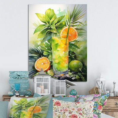 Cocktail Daiquiri Dawn Coral Caress - Art mural en métal cocktails