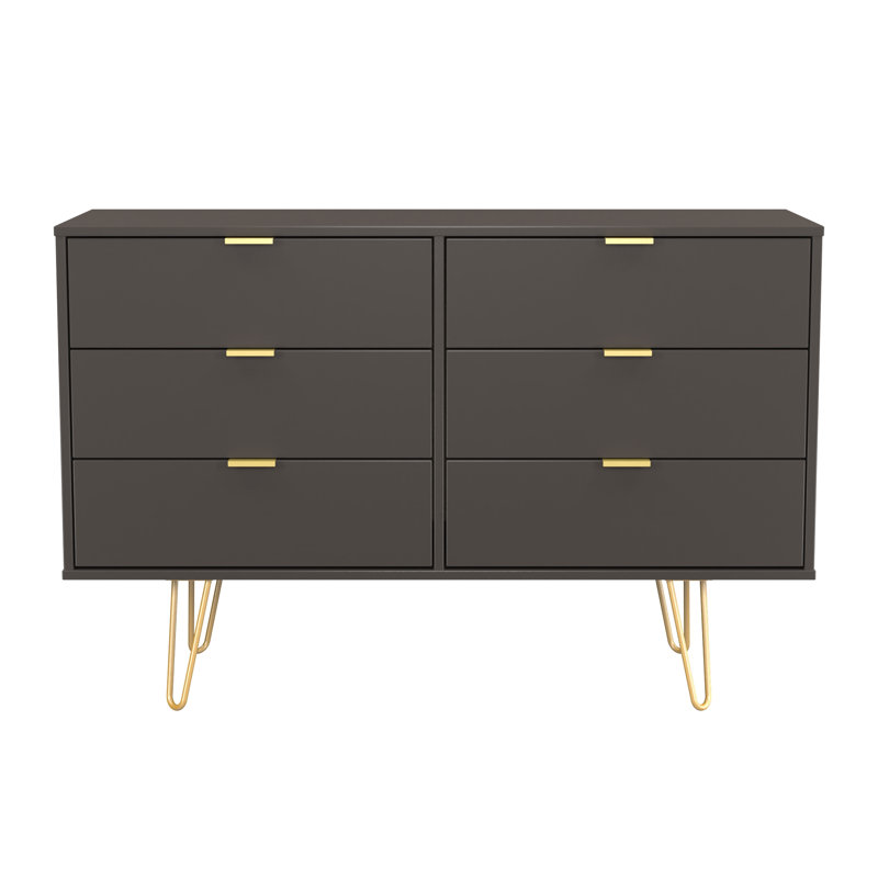 Turah 6 Drawer Wide Chest (Ready Assembled), Grey
