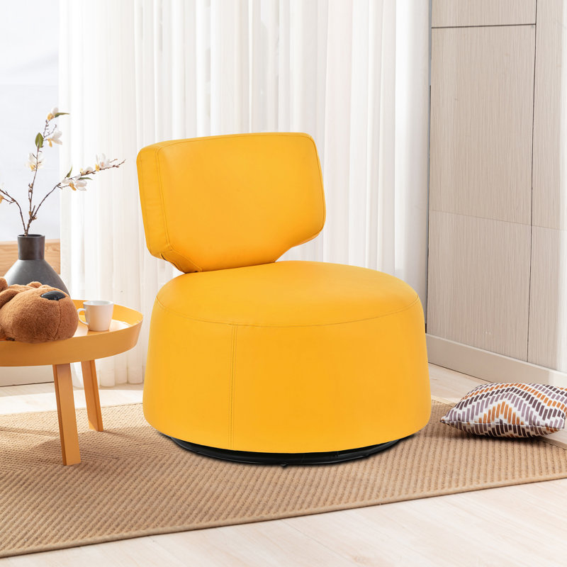 Chaise d'appoint l 29 po Dilen, Similicuir jaune