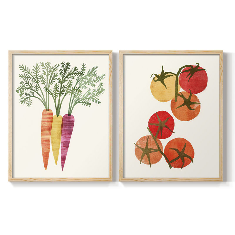 Organic Veg III - reproduction encadrée de qualité supérieure - prête à être accrochée - aucun clou requis - aucun clou requis
