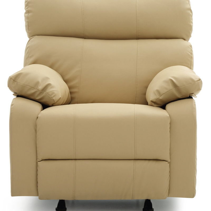 Furniture Manny G533-RC Rocker Recliner, Beige Faux Leather
