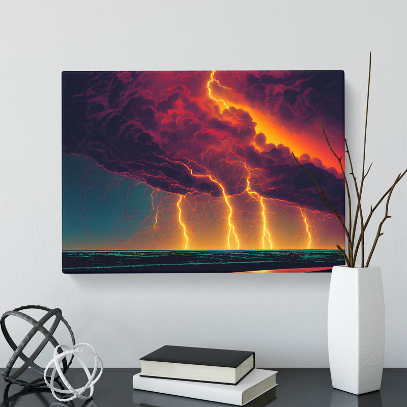 Passionate Thunderstorm - Wrapped Canvas, 50cm H x 76cm W x 3cm D