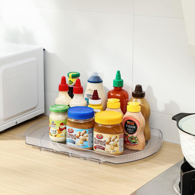 Lazy Susan Turntable Organizer For Refrigerator, 360° Rotate Fridge Organizers And Storage, 16.54 Inches Rectangle Lazy Susan Organizer For Fridge, Ca -  Rebrilliant, 11F7E36FE3C94B12B8982E5D7BD01494