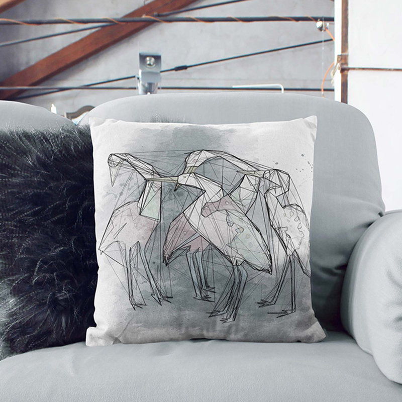 Square Throw Cushion, Black, 55cm H x 55cm W x 20cm D