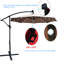 Parasol d'extérieur à DEL 10 pi - 8 baleines, stable, pour terrasse, jardin, jardin, terrasse
