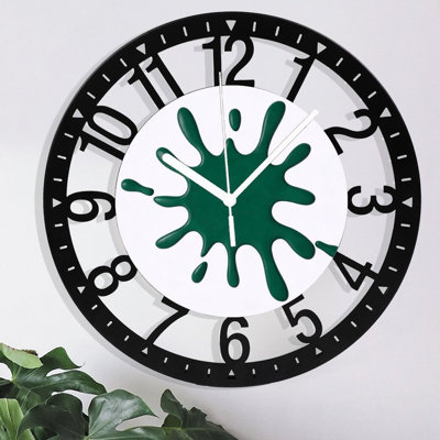 Horloge murale ronde en fer 10 po avec mouvement à quartz silencieux, chiffres arabes, impression UV