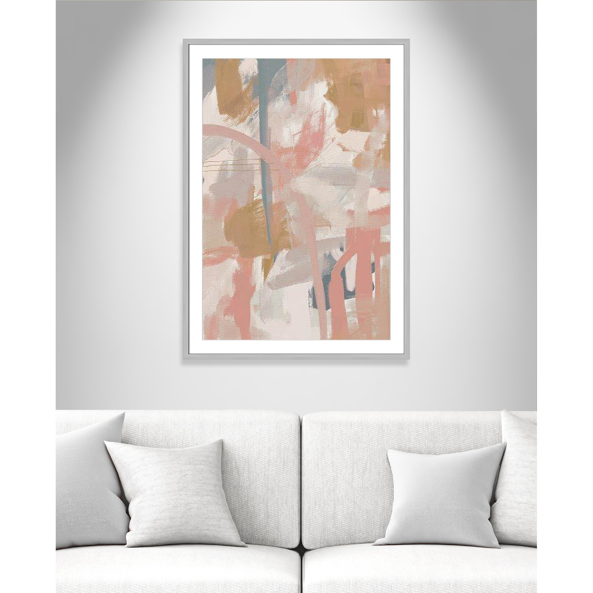 Norah Spring Colors by Leah Straatsma, 41.5" H x 29.5" W x 1.25" D, Silver Matted Picture Framed