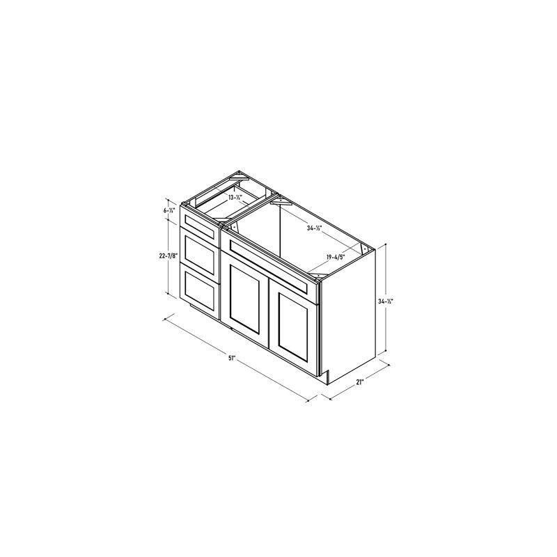 Disar 51" Single Bathroom Vanity Base Only, White