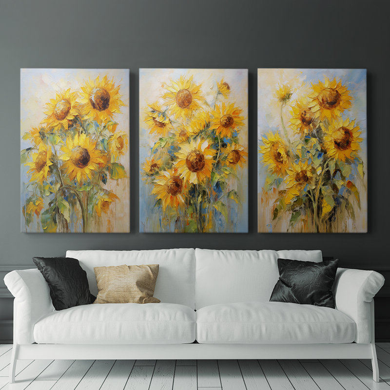 Floral Study Series CXLIX - Ensemble de toiles tendues avec châssis Premium - Prêt à être accroché
