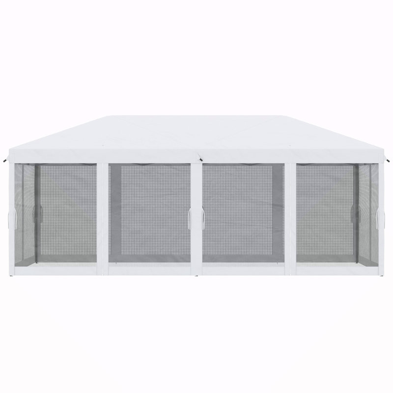 Tente avec auvent Pop Up Outsunny, White