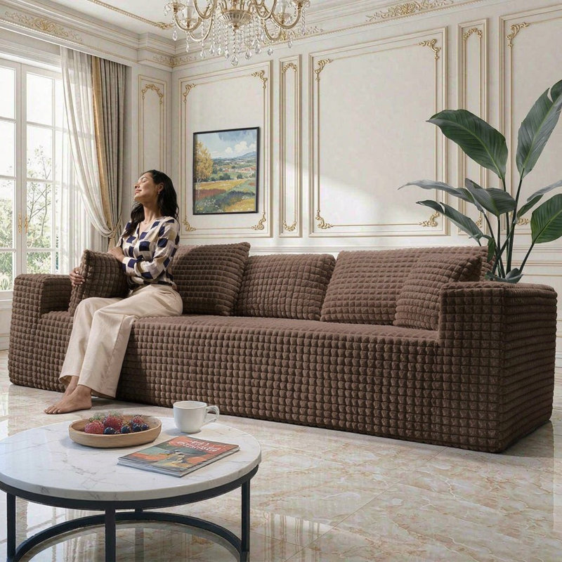 3 Seater Corduroy Sofa, Brown