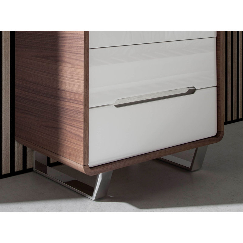Chiffonier white wood, walnut