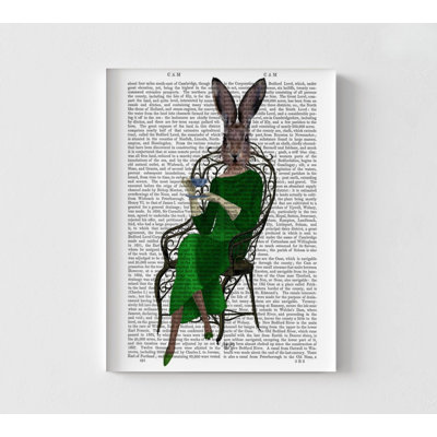 Lady Bella, lapin prenant le thé, impression d'affiche cadeau inhabituel, lapin décoration murale, art mural lapin