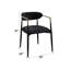 De 2 chaises d'appoint en chenille noire - densité de mousse D22 / D25, capacité de charge de 220 lb, assise et dossier de 19 po de hauteur, accoudoir de 28 po et dossier de 12 po avec accents dorés, rembourrage sur le dossier et le dossier, doré él?