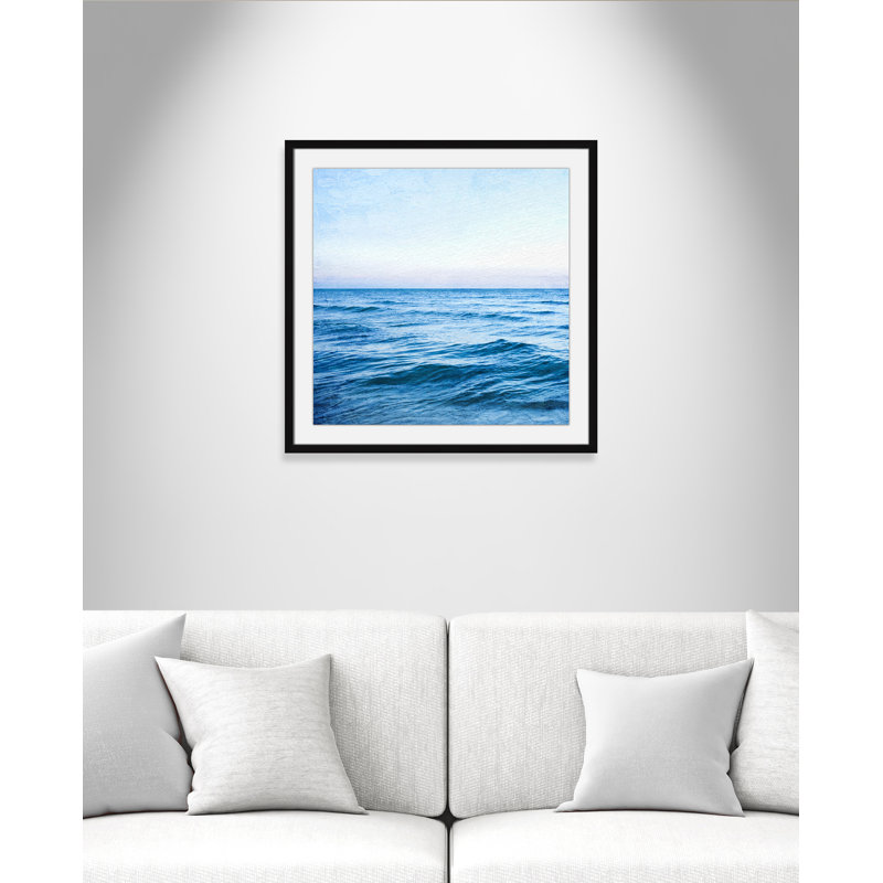 " Seascape ", 27.50" H x 27.50" W x 1.25" D, Satin Black