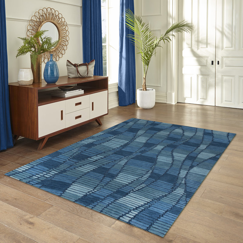 Tapis d'intérieur à rayures ombrées Gordy, Rectangle 3 pi 6 po x 5 pi 6 po
