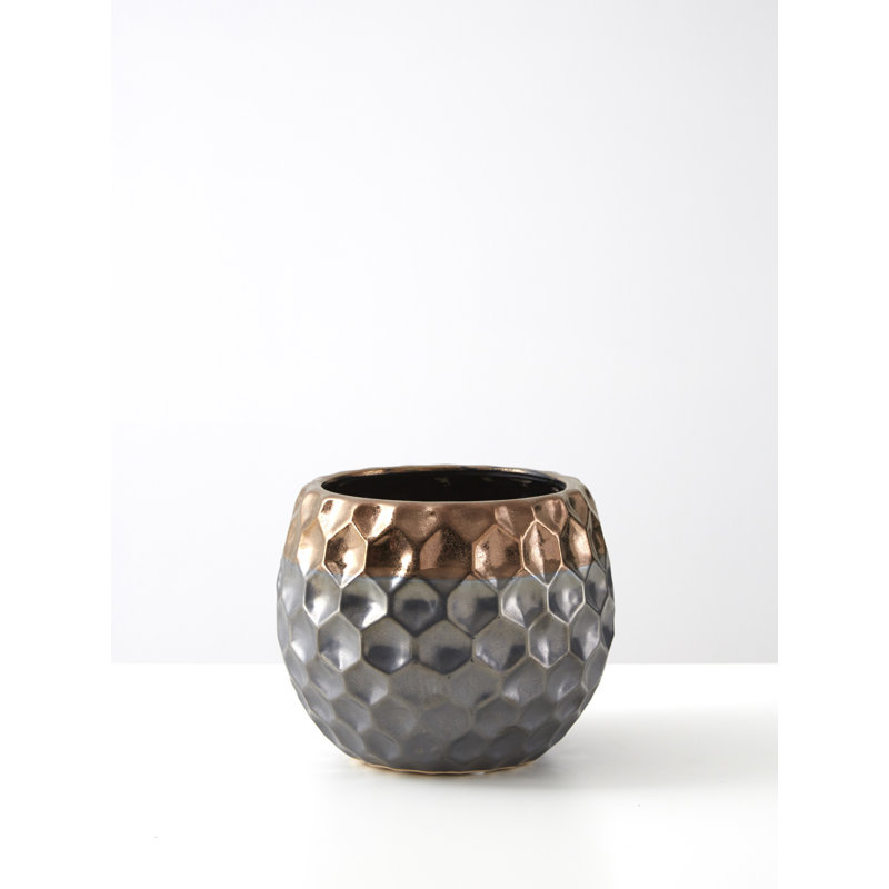 Alfonso Ceramic Cachepot, 14cm H x 17cm W x 17cm D